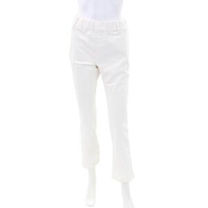 Flog Womens Cotton Elastic Waist Slip-On Pants White Size 27